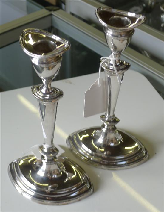 Pr of silver candlesticks